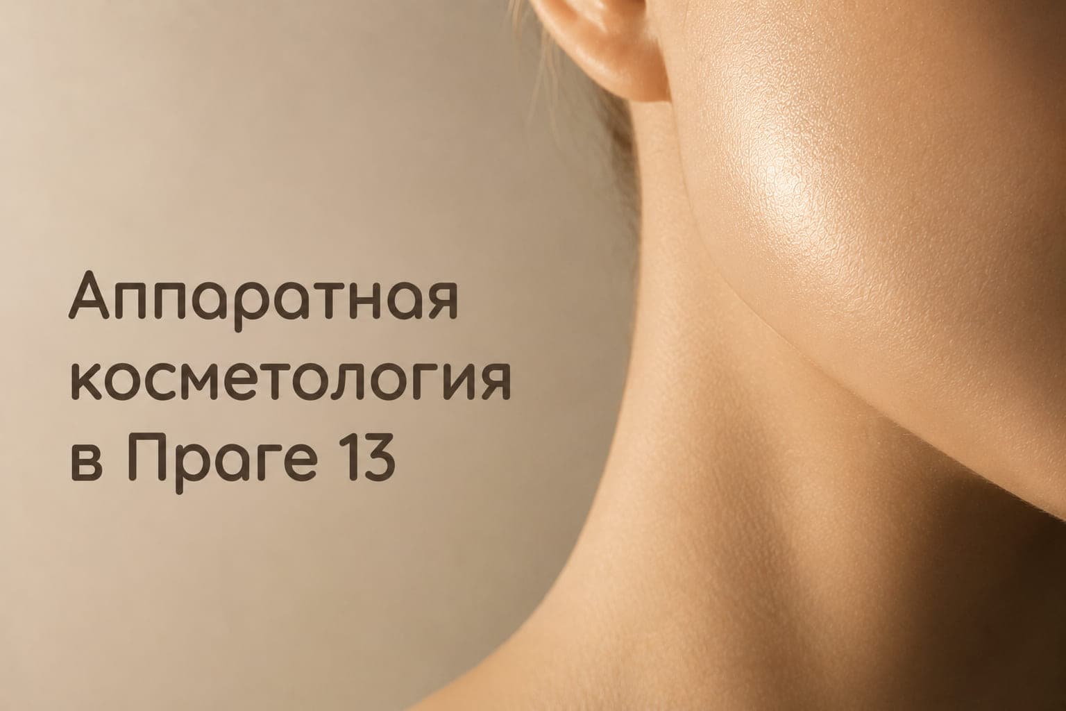 Крупный план гладкой кожи лица в мягком тёплом свете